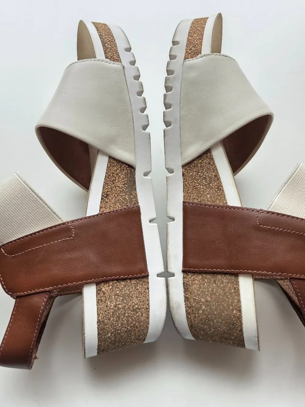 Josef Seibel Quinn Sandals Size EU 37 US 6.5 White Brown Neutral Comfort Classic